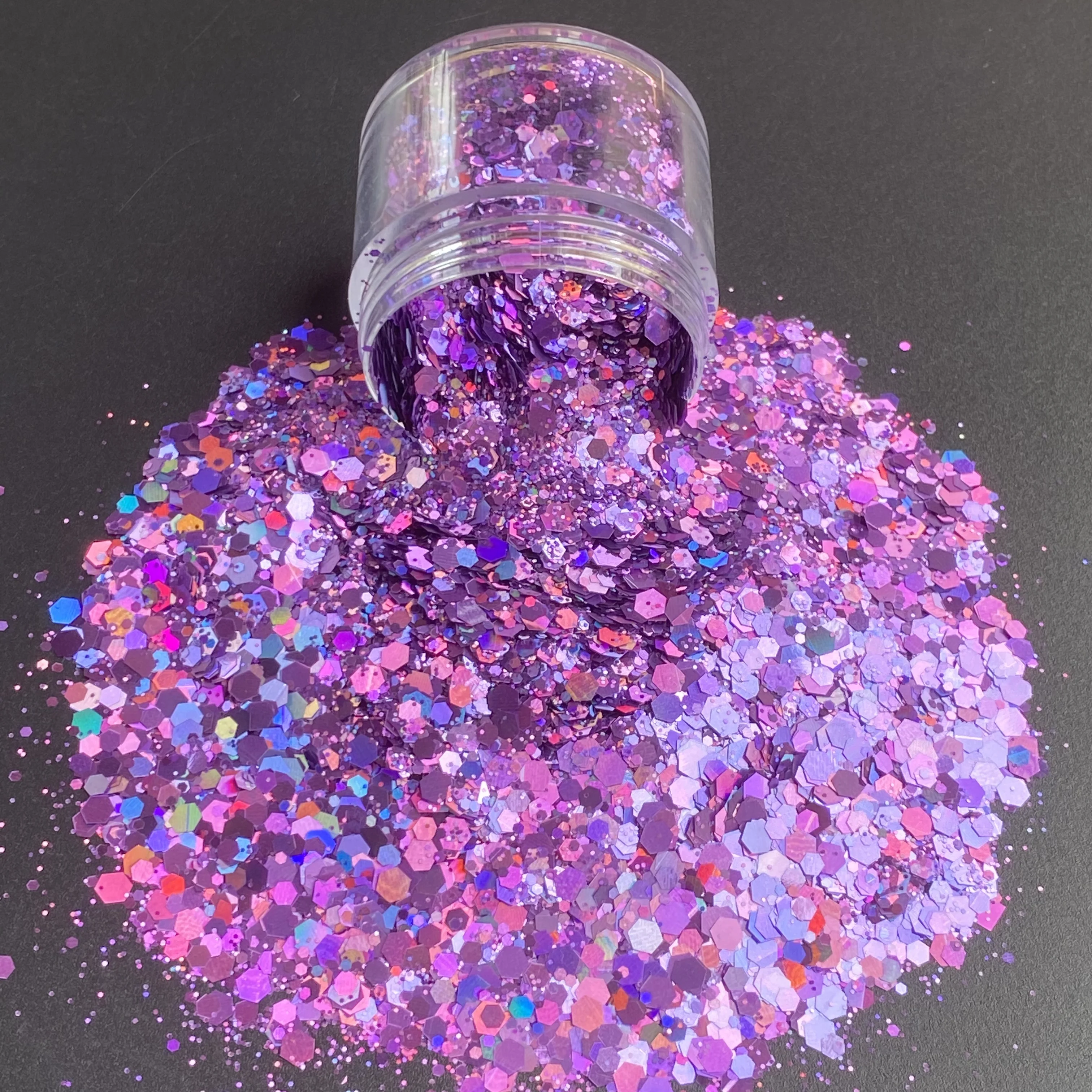 50g/Bag Nail Glitter Sequins Hexagon Shape Holographic Chunky Purple Flake Slices For Tumblers Pens Crafts DIY Epoxy Resin