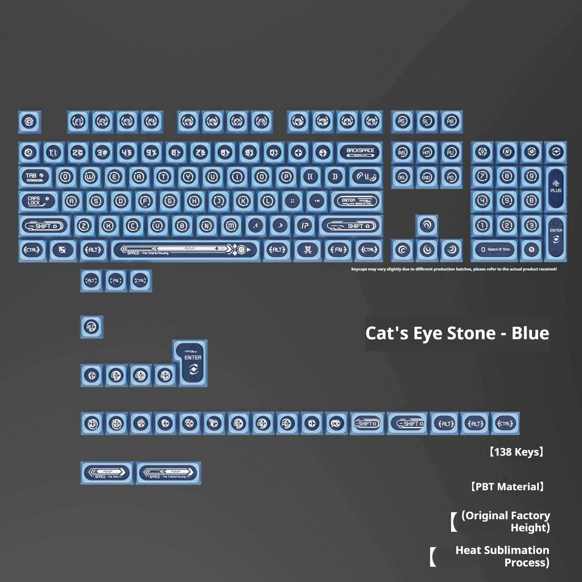 

Cat's Eye Blue PBT Sublimation Keycaps Original Highly Customized Mechanical Keyboard Keycaps
