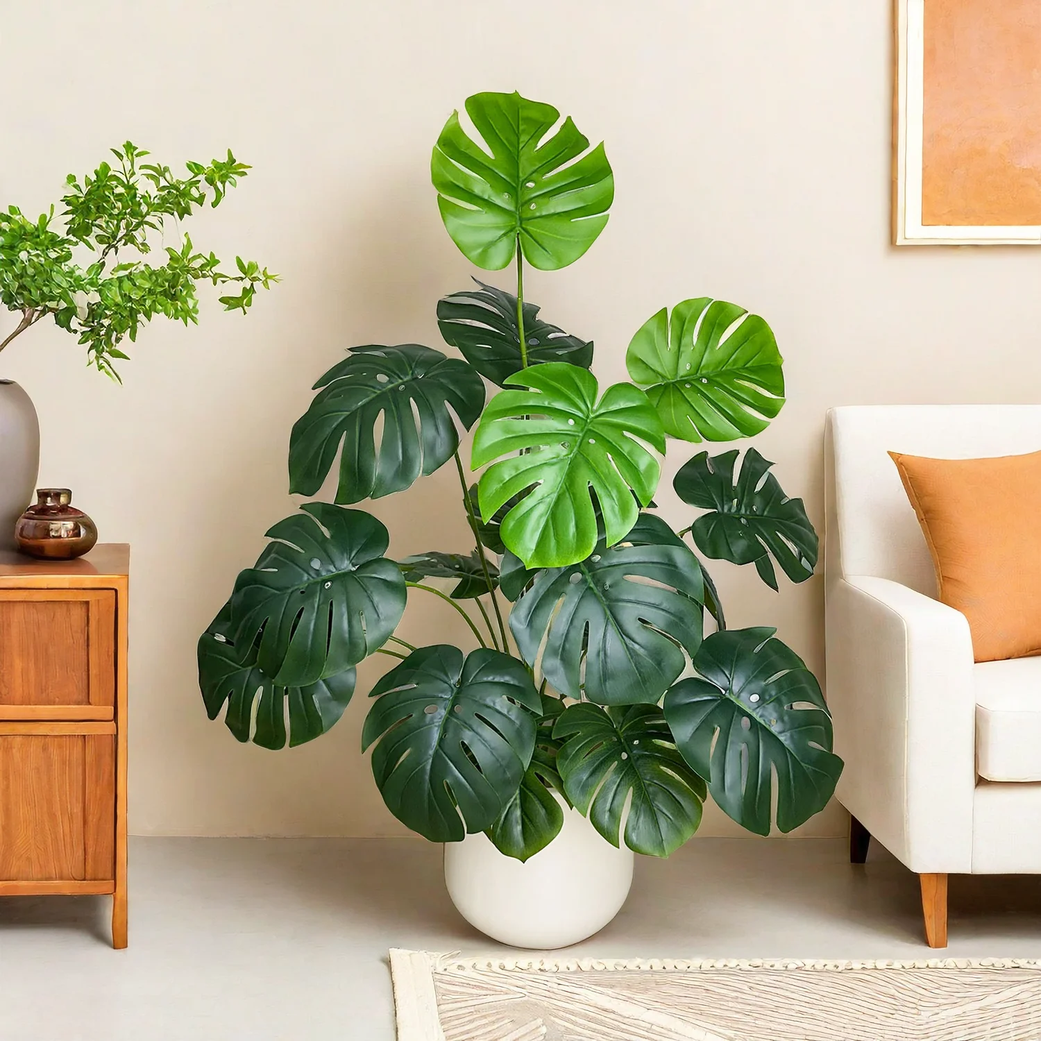 65/100cm Monstera Pflanze Kunststoff blatt kleine gefälschte Pflanze Topf dekorative Indoor künstliche Pflanze für Wohnkultur Büro