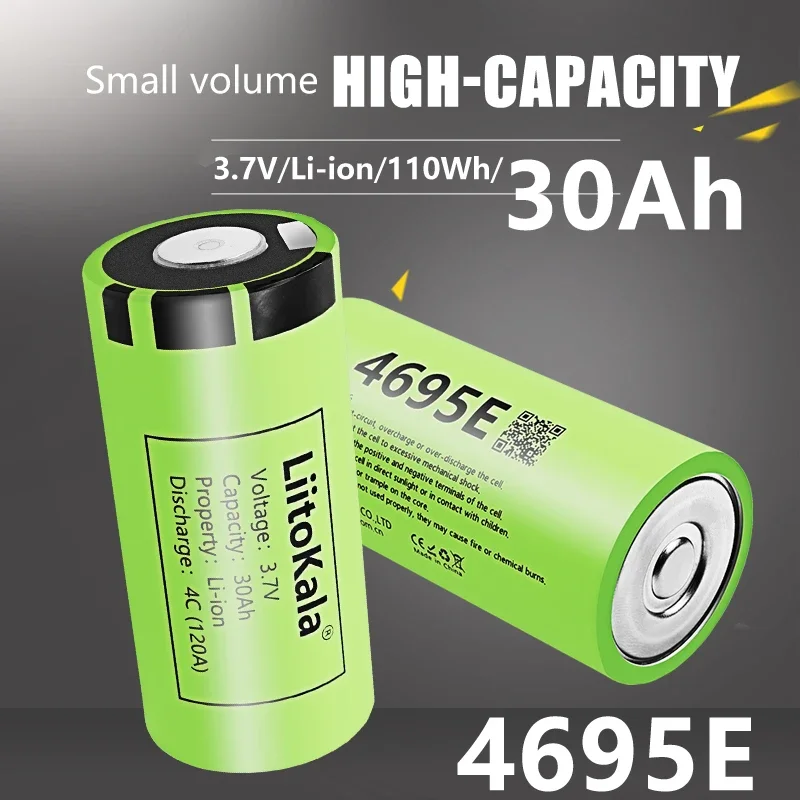 LiitoKala 46950 Rechargeable Battery 3.7v 30Ah 4695E Automotive Ignition Energy Storage Inverter Cylindrical EV Car Battery