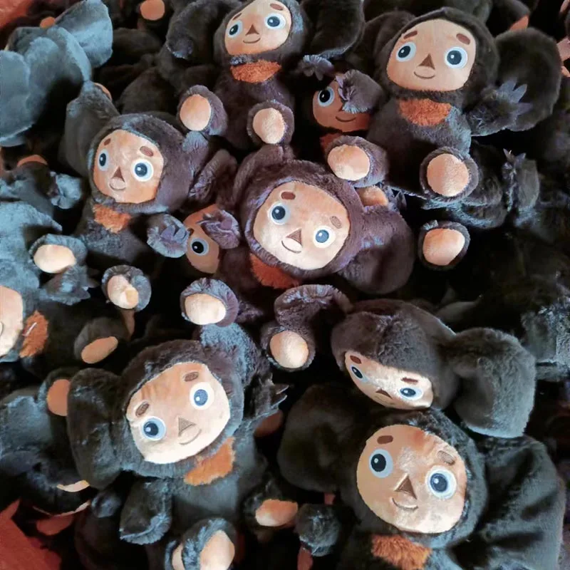 High Quality Cheburashka Plush Toy Big Eyes Monkey With Clothes Doll Russia Anime Baby Kid Sleep Appease Doll Toys for Children