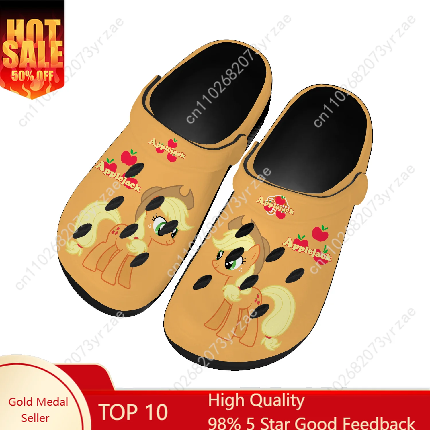 

Applejack Home Sandals Man Woman Slippers My Little Pony Friendship Is Magic Fashion Cosplay Sandal Custom Footwear