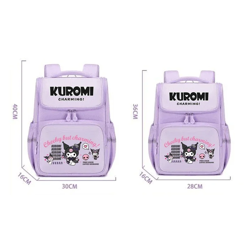 Sanrioed Anime Kuromi Large Capacity Backpack Cute Children Schoolbag Cartoon Student Stationery Shoulder Bag Gift