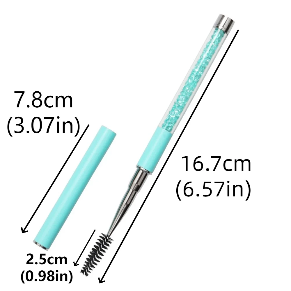 Adjustable Radian Grafting Mascara Brush with Cap Clear Tube Eyelash Brush Round Comb Teeth Reusable Tube Glitter Mascara Wand