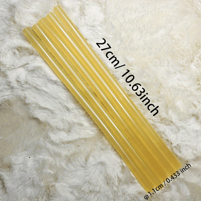 Powerful yellow hot-melt glue stick for car metal repair - High adhesion，Easy to remove，1.1 cm x 27.0 cm，Translucent EVA Materia