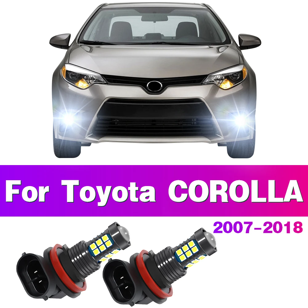 2szt LED Samochodowe przednie światła przeciwmgielne Żarówka do Toyota COROLLA 2007 2008 2009 2010 2011 2012 2013 2014 2015 2016 2018 Auto Accessory