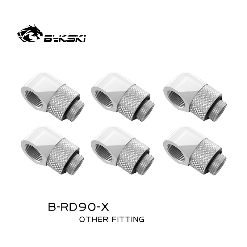 

Bykski 6pcs/Lot G1/4'' 45/90 Degree Rotary Compression Fitting Water Cooling Elbow Adaptors Brass Connector / B-RD90-X/ B-RD45-X