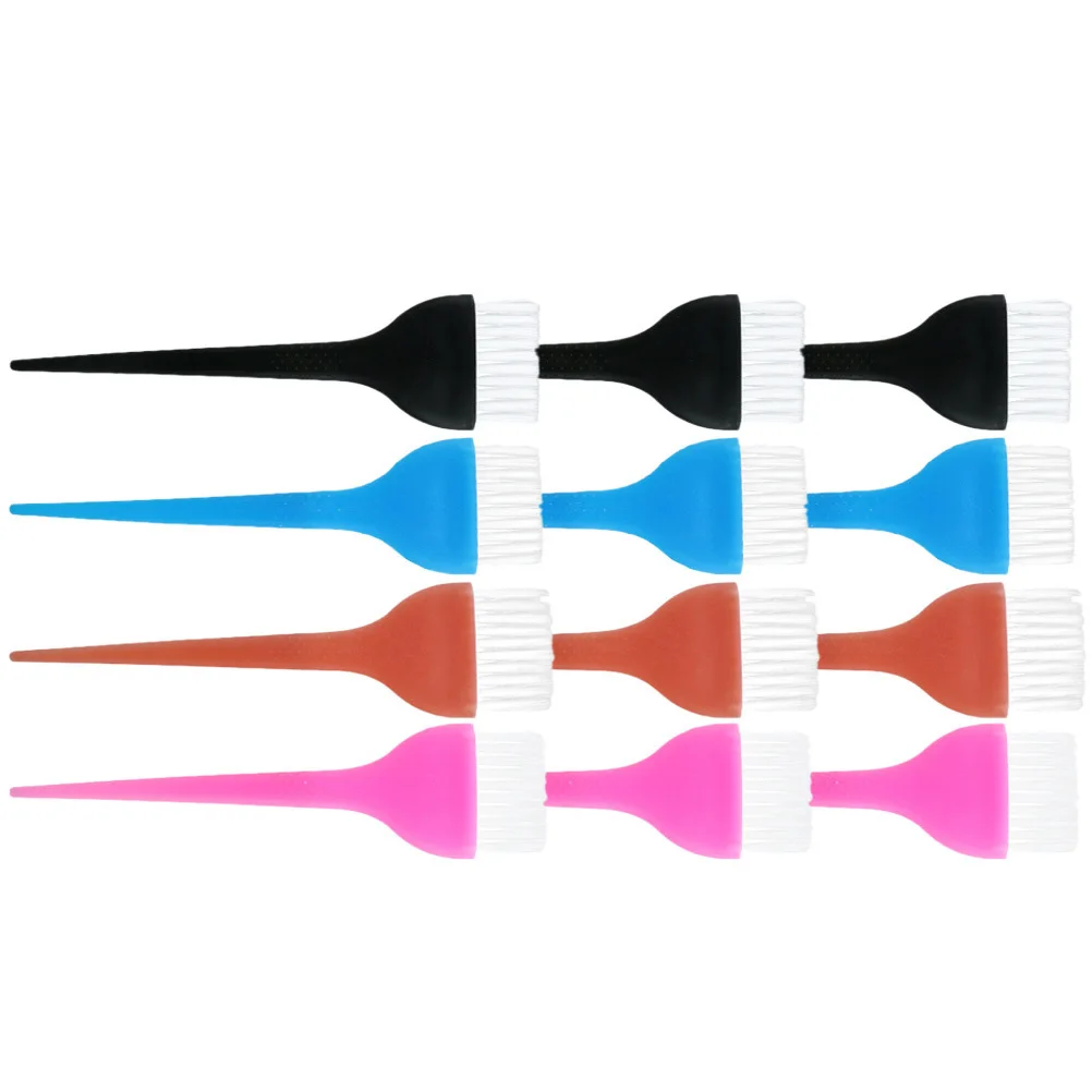 

12pcs Hair Color Brush Dye Applicator For Smooth Mixing Even Coloring Reusable Salon Grade Sturdy Bristles Tint Tool