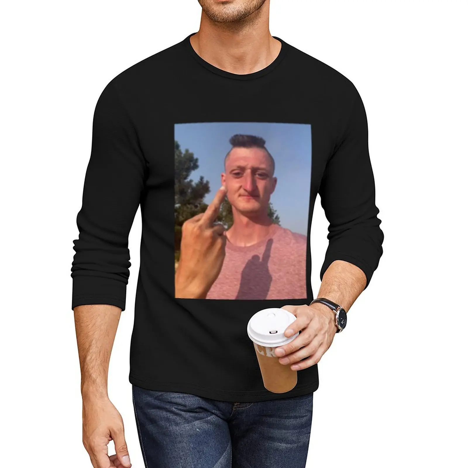 

Daniel Larson Angry Classic Essential Long T-Shirt korean fashion man clothes black t shirts for men