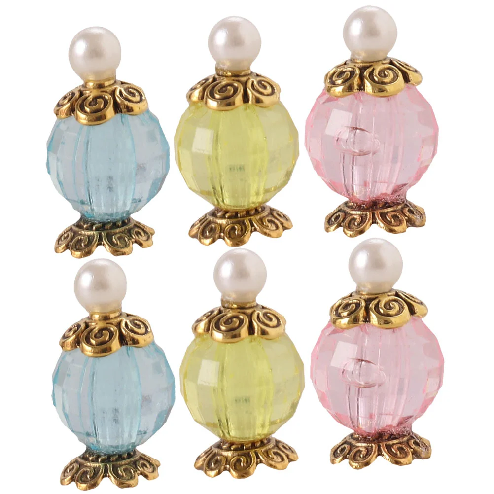 6 Pcs Decoration Mini House Prop Baby Miniature Perfumes Resin Model Simulation Micro Scene Supply