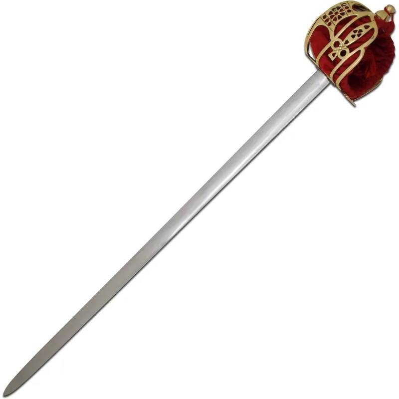 Espada larga escocesa do século 16 com cesta de latão