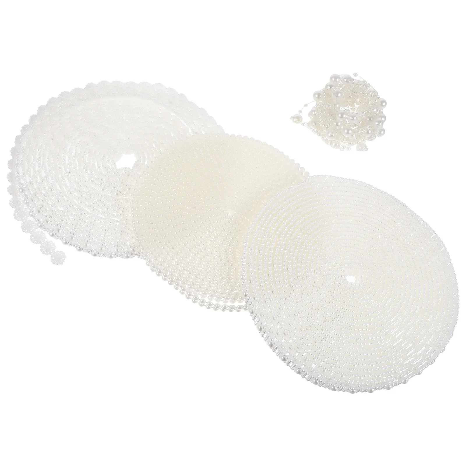 

4 Rolls Faux Pearl Bead Chain Garland - 5M Artificial Pearls String for DIY Crafts Jewelry Making - Wedding Party Christmas Tree