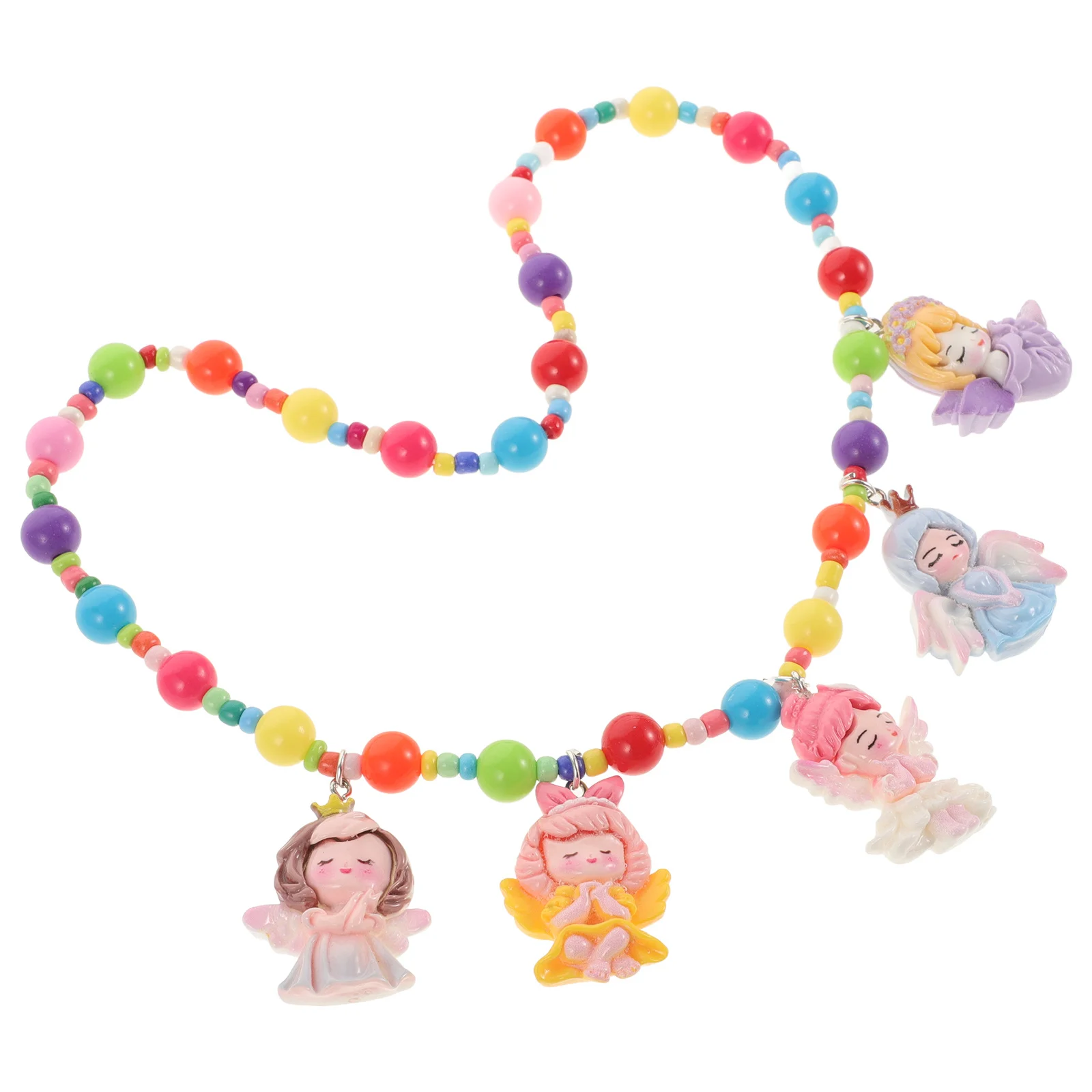 

Cartoon Beaded Necklace Colorful Mermaid Charm Necklace for Girls Toddler Baby Jewelry Cute Playful Festival Accessory