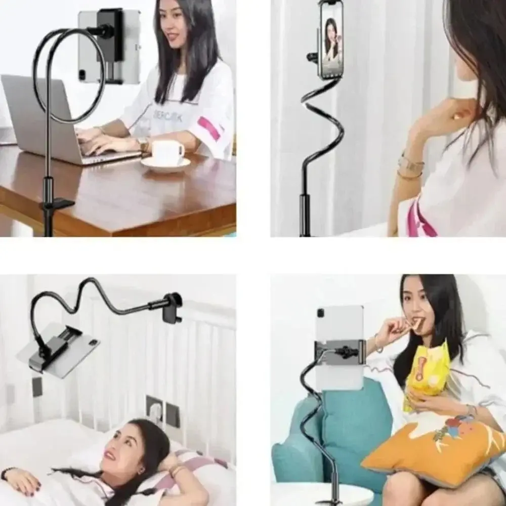 New 360 Rotating Lazy Phone Holder Spiral 75cm Bedside Phone Clip Cantilever Support Live Streaming Phone Stand