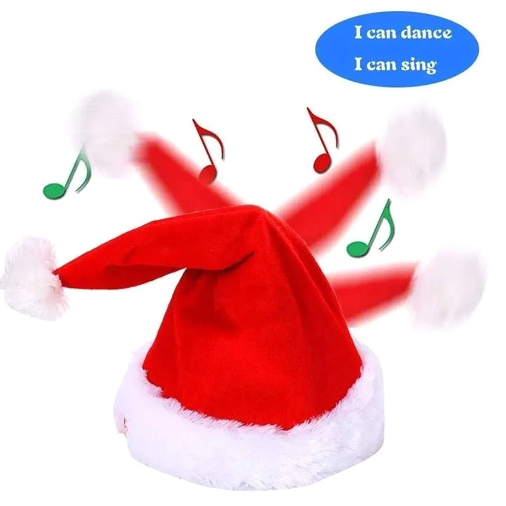 Grappige Trillende Dansende Kerstmuts Home Decor Schudden Dansen Zingen Kerstman Cap Muziek Kerstmuts Desktop Ornament