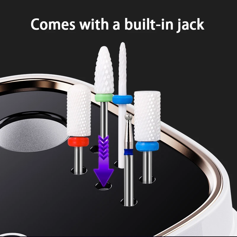 プロ用ネイルドリルマシン 45000RPM高速ネイルファイルマシン LCDスクリーン USB充電ポート付き ネイルアートサロン/自宅用