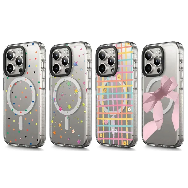 

Colorful Dots Transparent Border iPhone 13 14 15 16 Pro Max Case - Protective IPhone Case with MagSafe