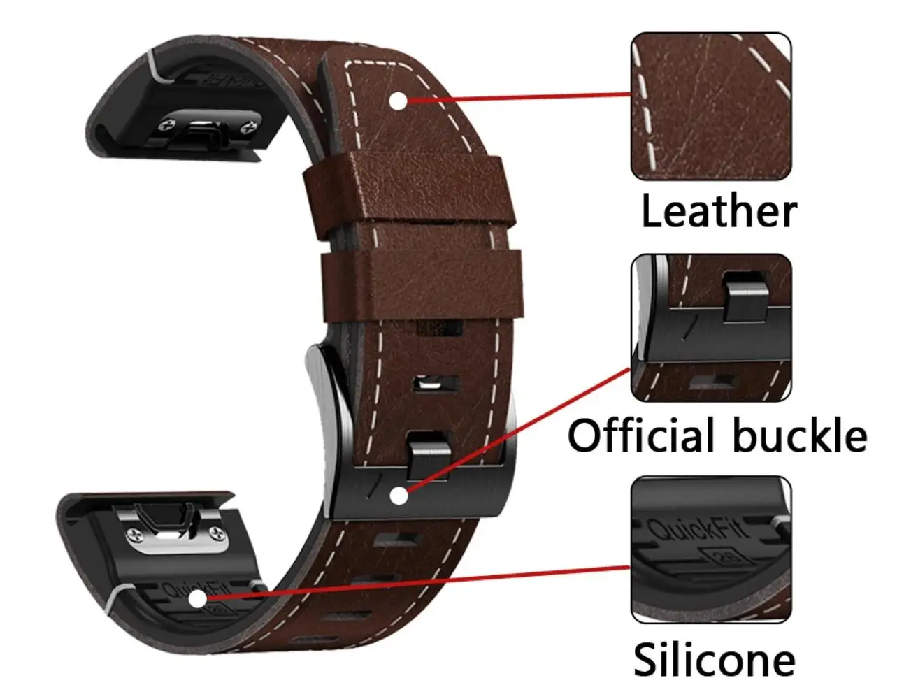 26 22mm cinturino QuickFit per Garmin Fenix 8 7 7X 6 5X 5 cinturino in pelle artificiale Epix Pro Gen 2 47mm 51mm Enduro 3 braccialetto