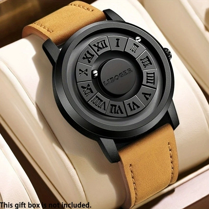 New Fashion Man Stainless Steel Watch For Men Magnetic Floating Ball Trendy Non Mirror Watches For Students Gifts Reloj Hombre