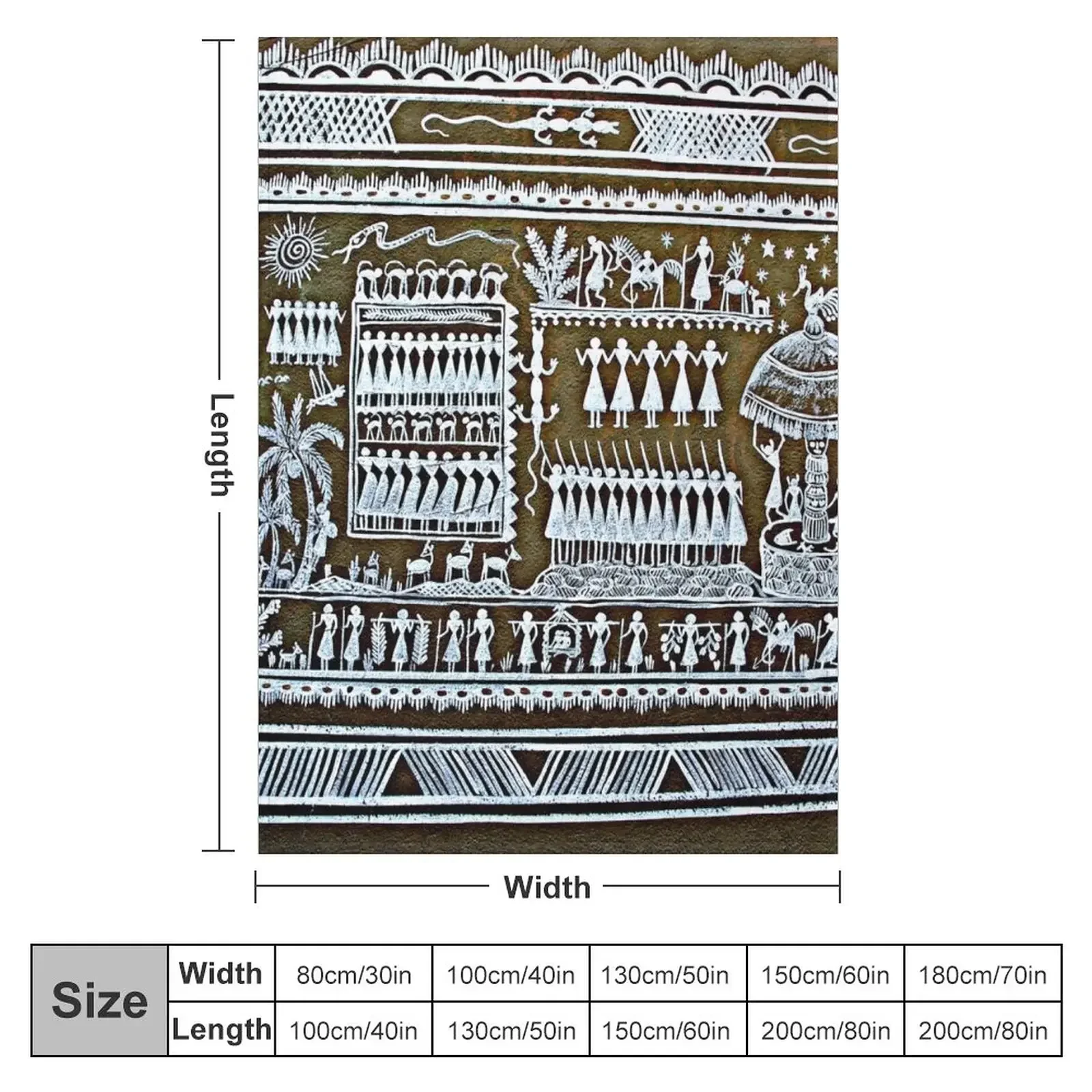 New Tribal Art Saura Painting Graffiti, Odisha, India Throw Blanket Sofa Quilt Plush Blankets