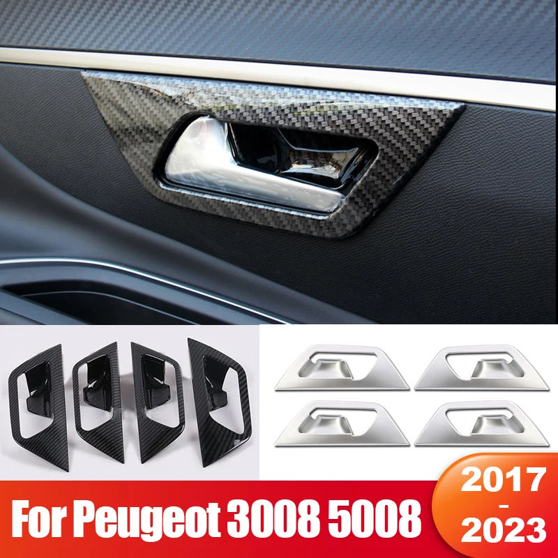 

For Peugeot 3008 5008 GT 2017 2018 2019 2020 2021 2022 2023 3008GT 5008GT Hybrid Car Inner Door Handle Bowl Cover Accessories