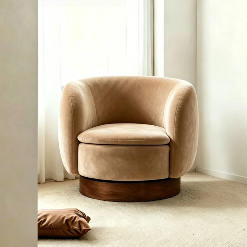

Nordic Cream Wind Rotating Single Sofa Chair Hotel B & B Living Room Chenier Designer Leisure Lazy Chair