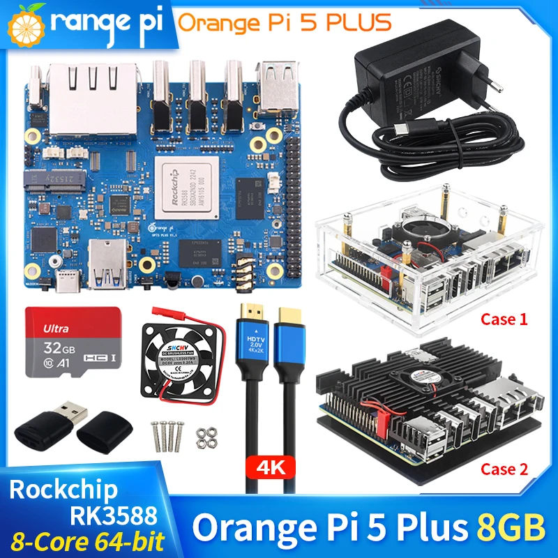 

Orange Pi 5 Plus 8GB RAM RK3588 8-Core 64-Bit 2.5G Dual Ethernet Ports Single Board Computer Run Android Ubuntu Debian OS