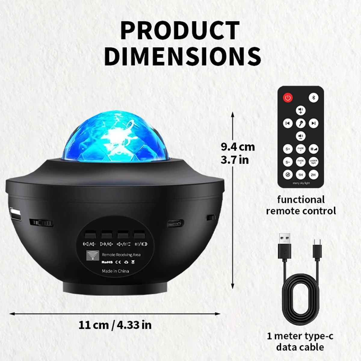 Imagem -05 - Projetor Estrelado Colorido para Criança Galaxy Night Light Bluetooth Usb Leitor de Música Star Nightlight Projetor Romântico Presente