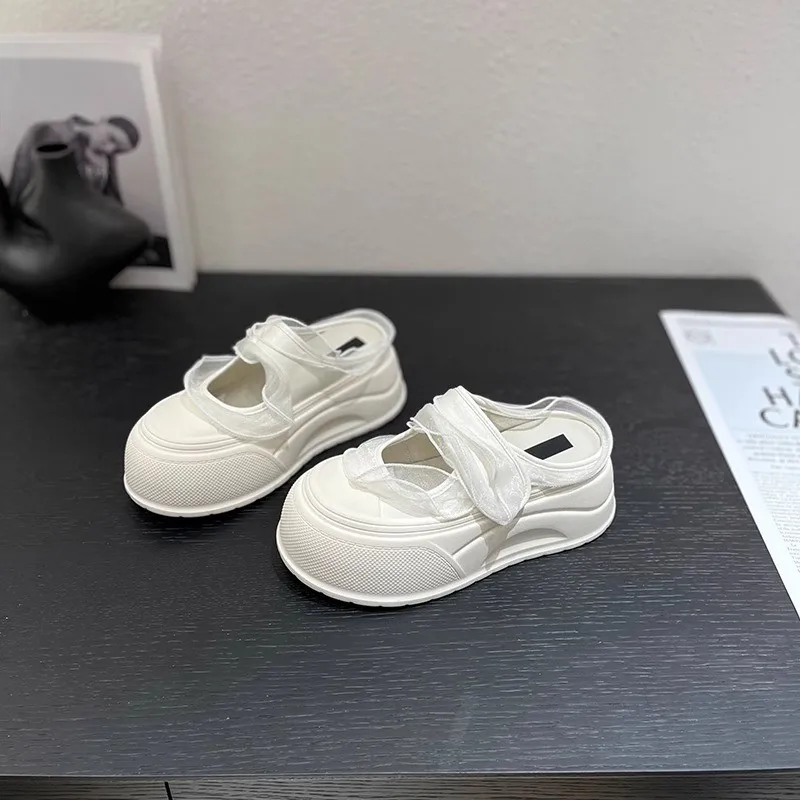 

2025 New Trendy Fashion Casual Thick Bottom Low Top Mesh Versatile Breathable Fashion Summer Women's Slippers Женская Обувь