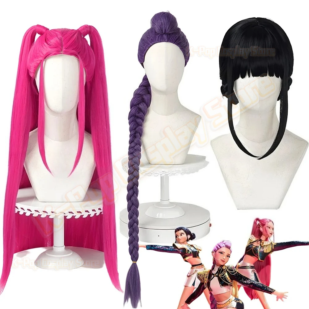 أطفال هنتركس ميرا رومي زوي أنيمي تأثيري حلي شعر مستعار KPop شيطان الصيادين موحدة للنساء الفتيات هالوين كرنفال الدعائم الطرف