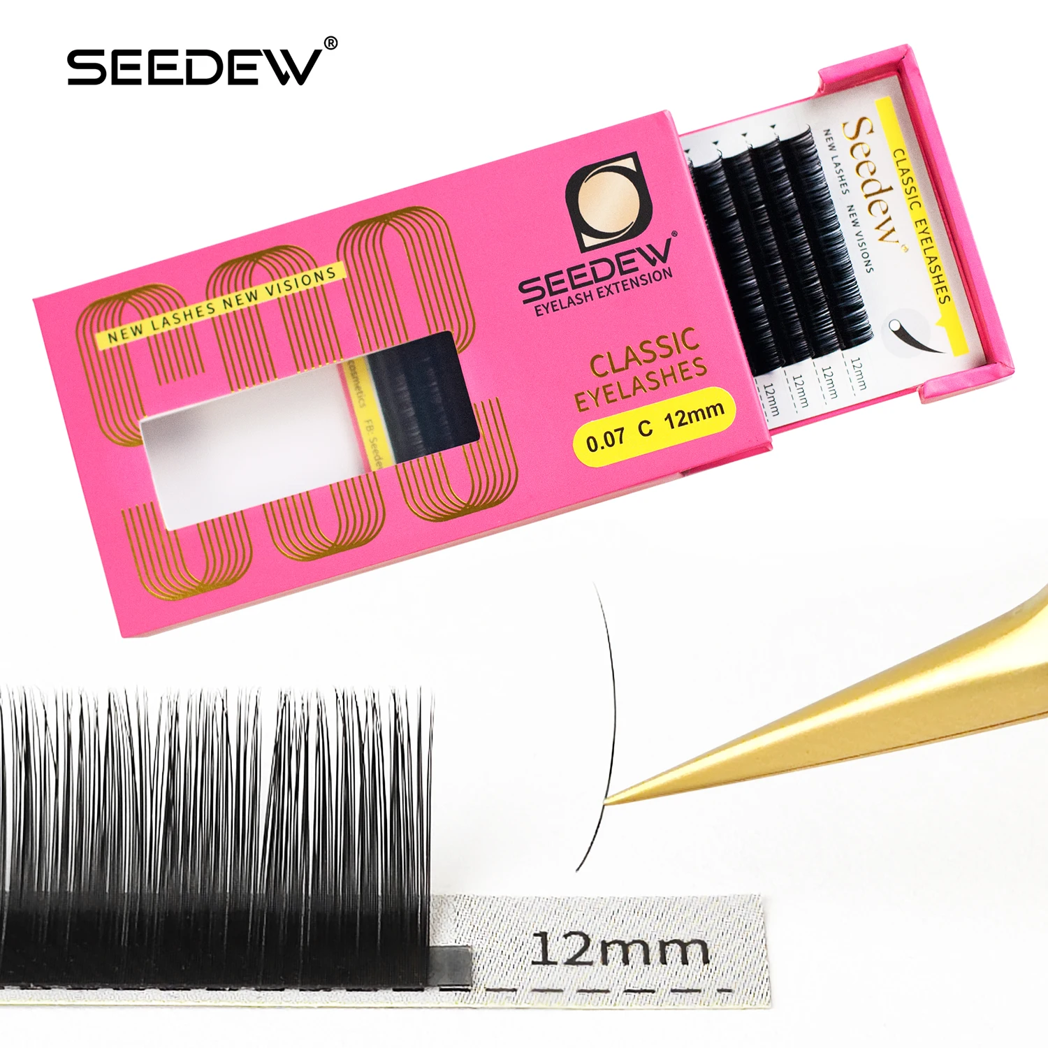 SEEDEW 0.07/0.05/0.15mm B/C/D/DD Krul Klassieke Wimpers Faux individuele Wimper Professionals Natuurlijke Wimper Extensions