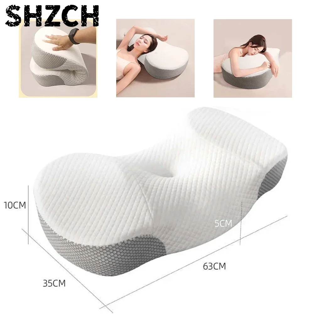Crafted with premium memory foam, this ergonomically contoured neck pillow delivers targeted cervical spine support to gently cr