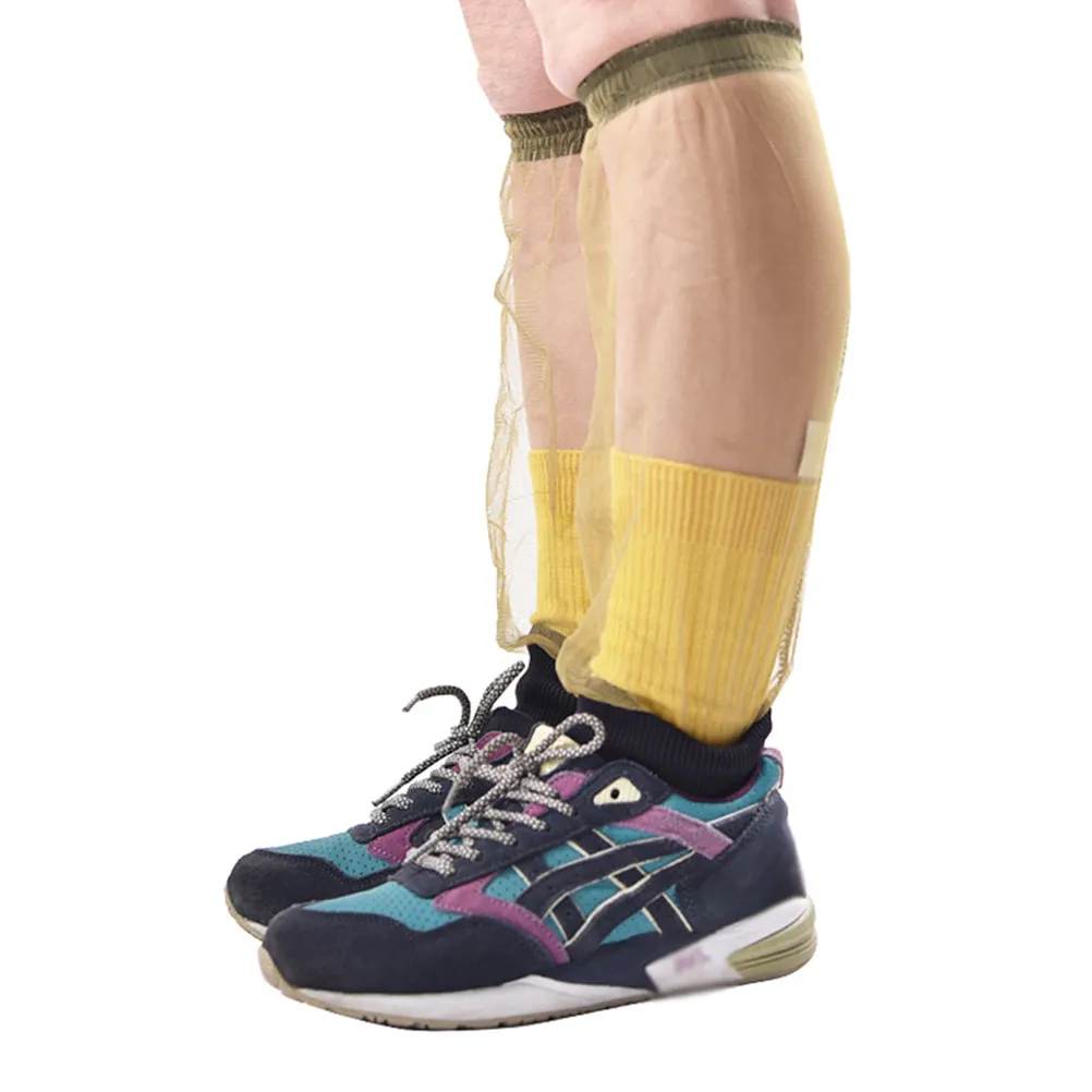 2Pairs Insect-Repellent Mesh Net Pants Ultra-Fine Translucent Foot Cover Ankle Protector for Outdoor Activities Hiking Camping