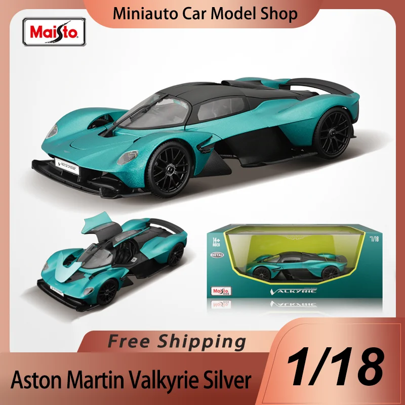 

Новинка в наличии Maisto 1:18, специальное издание Aston Martin Valkyrie, серебряная акриловая коробка, миниатюрная литая под давлением модель из сплава, игрушки, подарок для детей