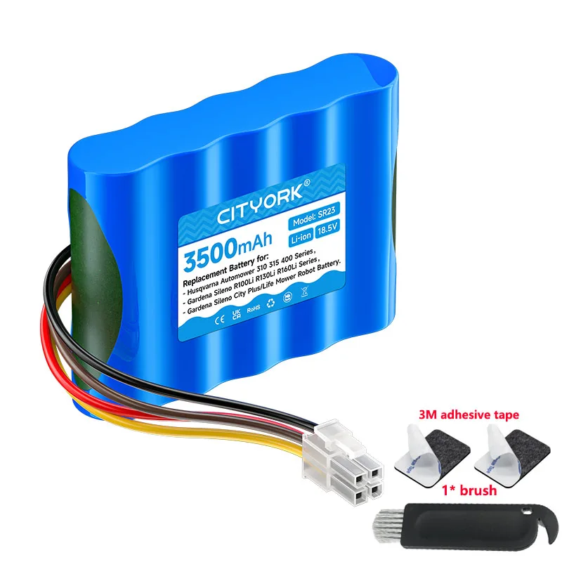 Cityork 3500 mAh vervangende batterij voor Husqvarna Automower 310 315 315X, Gardena Sileno R100Li R130Li R160Li grasmaaier batterij