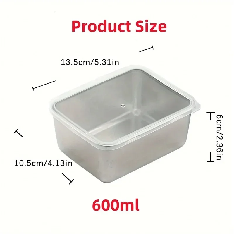 6 Pack Stackable Stainless Steel Food Containers, Leakproof Airtight Reusable Lunch Boxes for School Picnic Outdoor Use