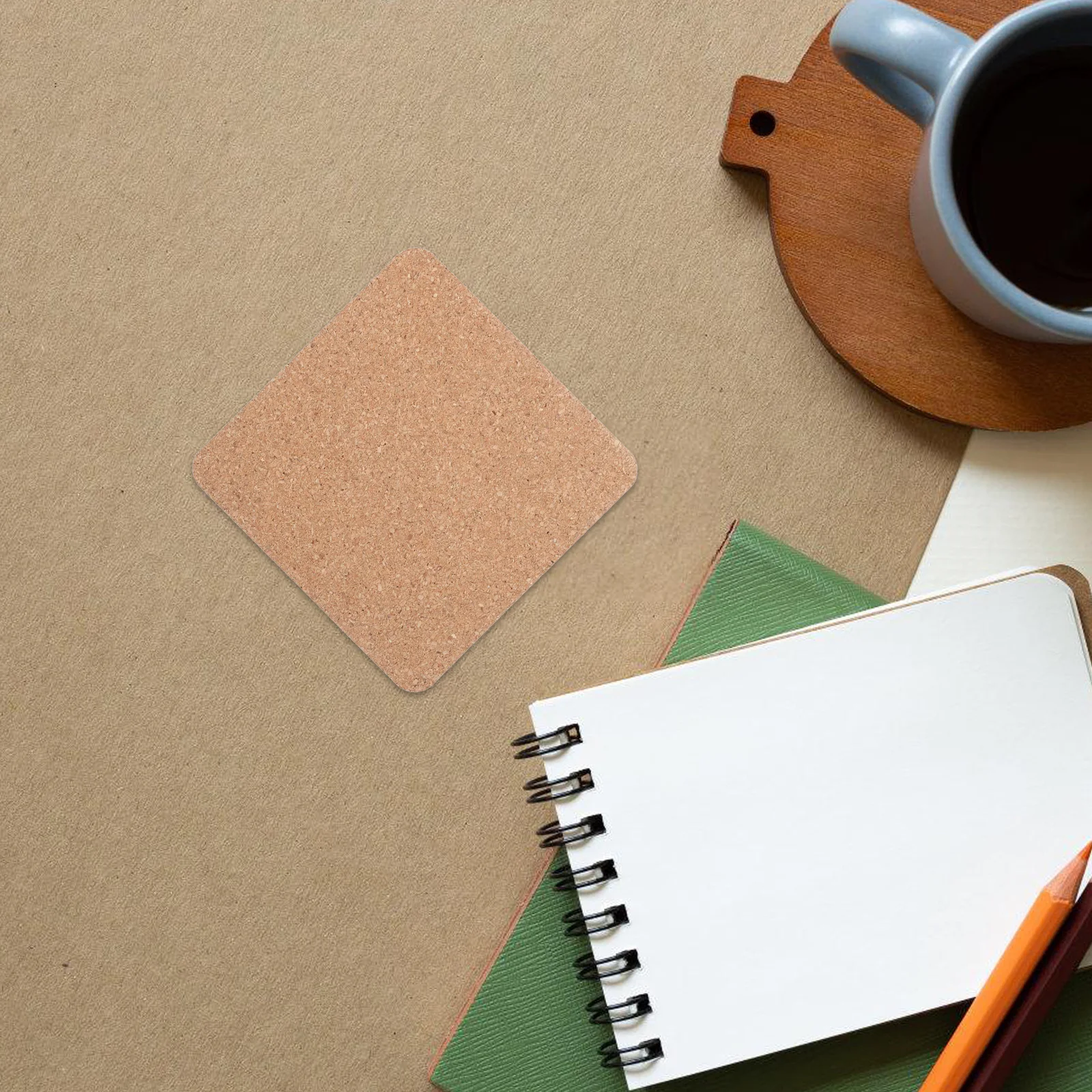 

12pcs Cork Coasters 10x10cm Thick 5mm Soft Cork Plant Coasters Wood Drink Absorbent Waterproof Table Pad Bulk