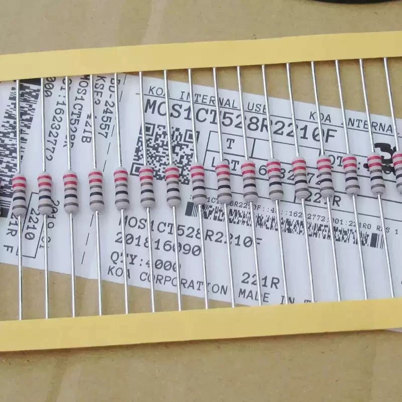 Japan KOA 1W 220R 221R resistor copper pin metal oxide film MOS1CT528R2210F 1%