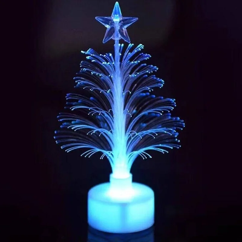 1Pcs Christmas Tree Lamp Light Colorful LED Fiber Optic Nightlight Children Xmas Gift  Decoration Night Light-Up Toy