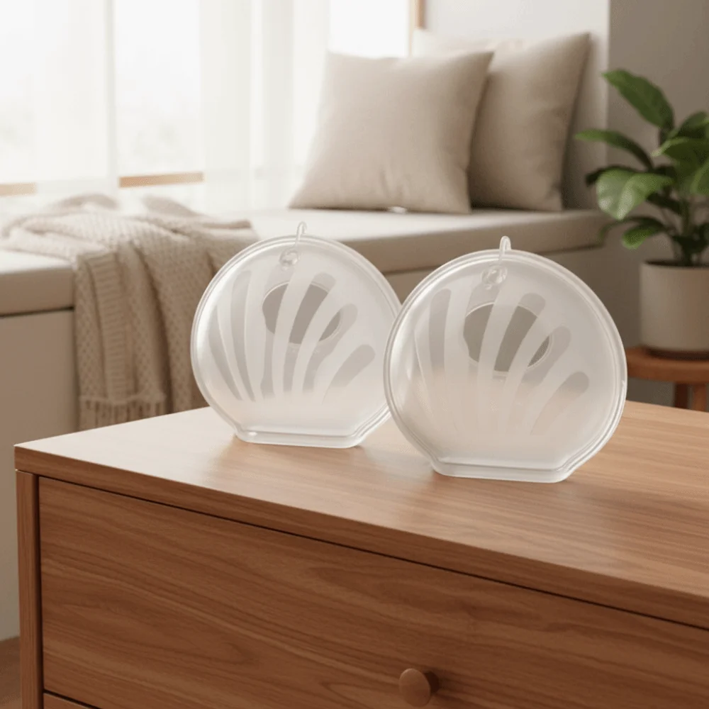 جهاز تجميع حليب الثدي من السيليكون الناعم القابل لإعادة الاستخدام، جهاز حلب يمكن ارتداؤه بدون استخدام اليدين، واقيات الثدي القابلة لإعادة الاستخدام #2