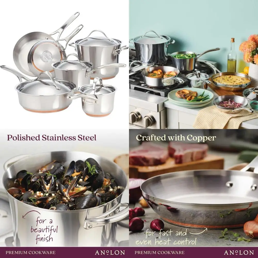 

Anolon Nouvelle 10-Piece Stainless Steel Cookware Set with Pots and Pans