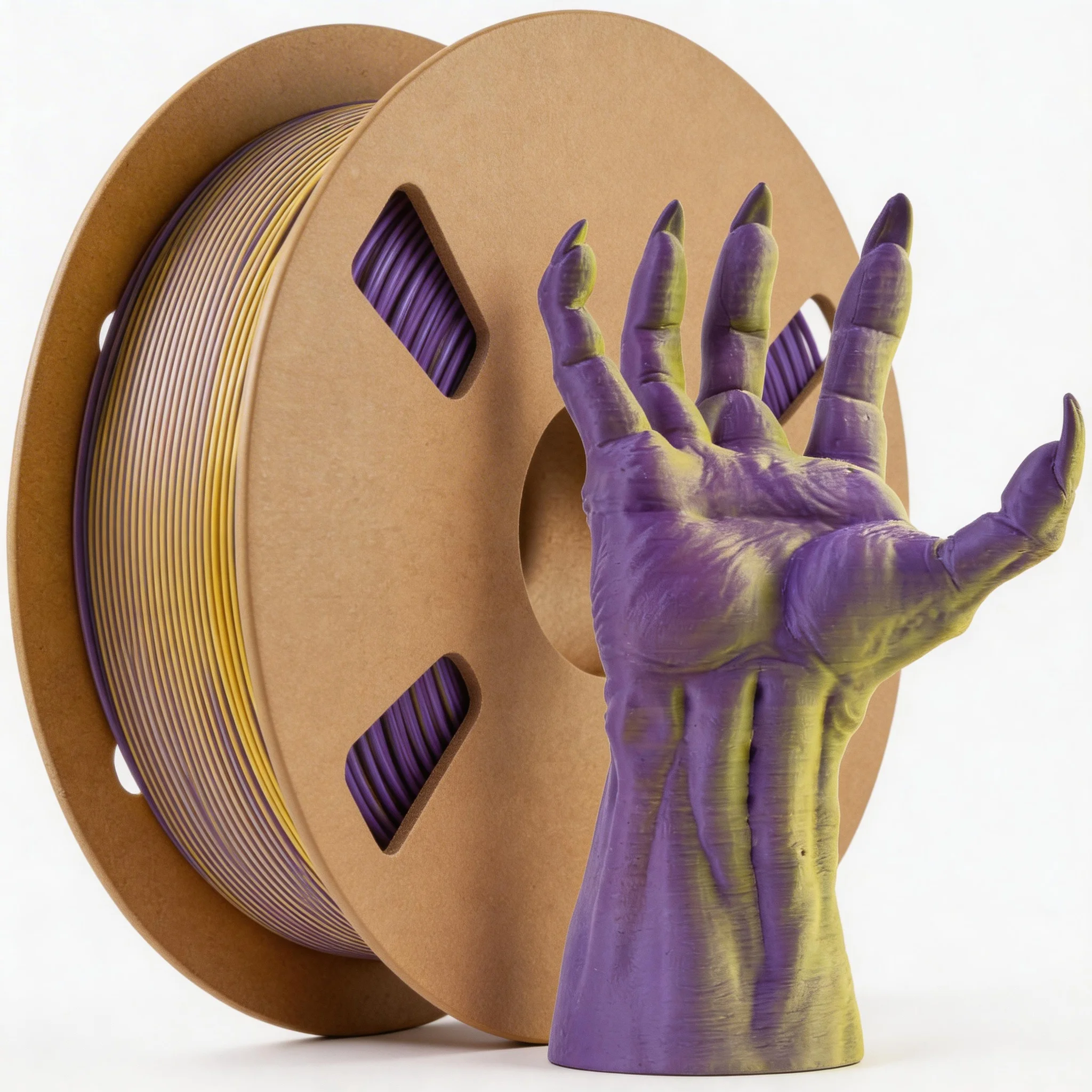 

Матовая двухцветная PLA-нить для 3D-принтера, 1.75 +/- 0.03 мм, матовая двухцветная PLA-нить, катушка 1 кг (2.2 фунта), желто-фиолетовая