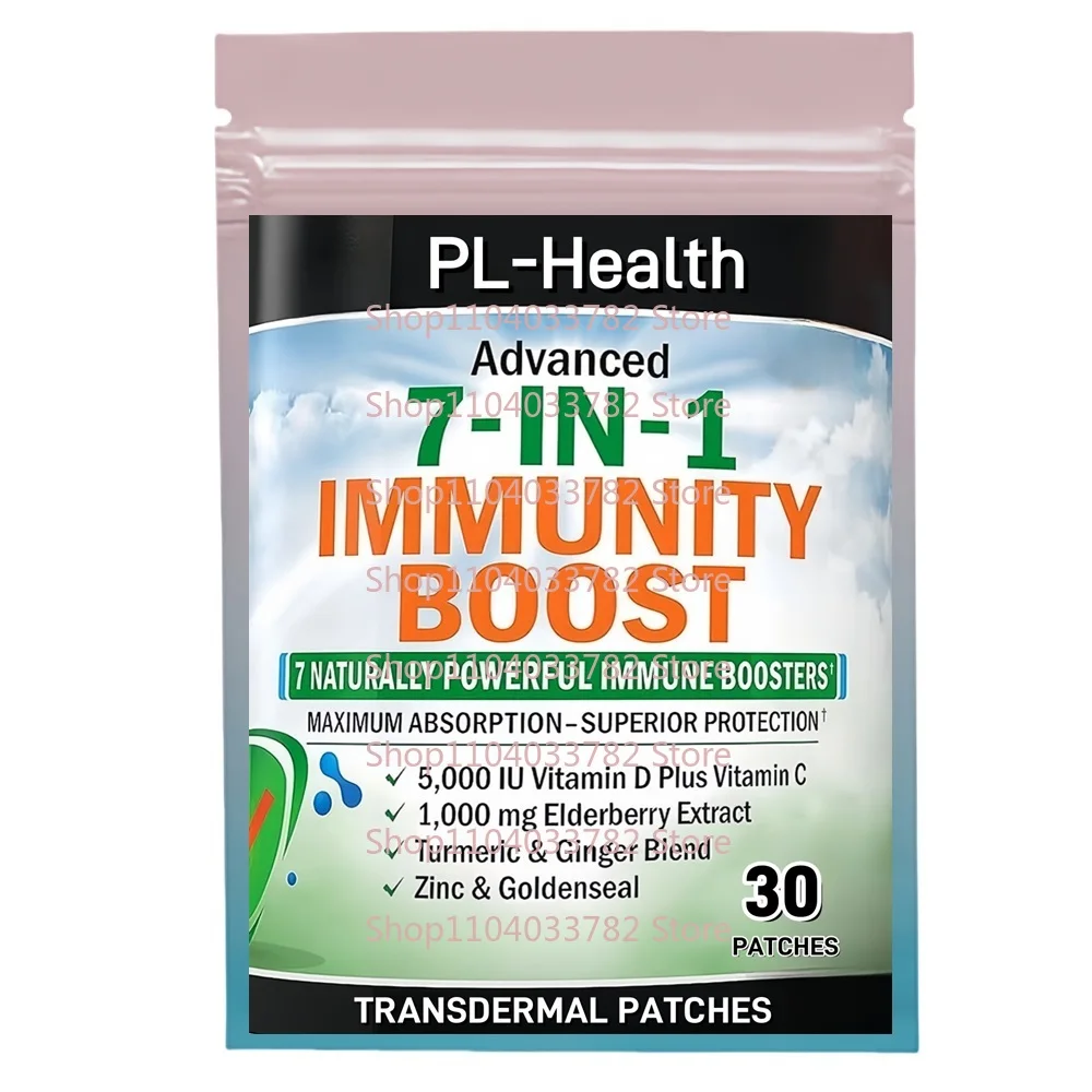 

30 Patches Immune Support Transdermal Patches with Zinc Vitamin C Vitamin D - Natural Immune System Booster Defense