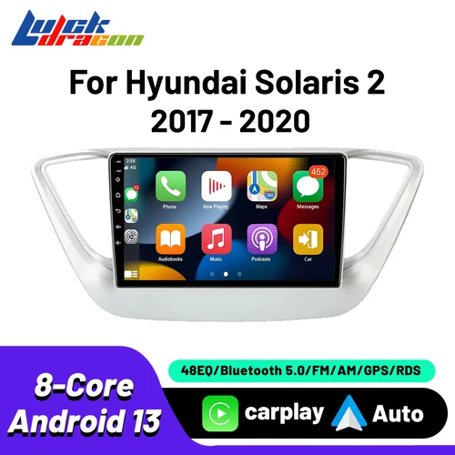 Hysurt solaris 2 verna 2017-2020用カーラジオ,マルチメディアプレーヤー,自動車用ステレオ,8コア,wifi,GPS,ビデオ,カーラジオ