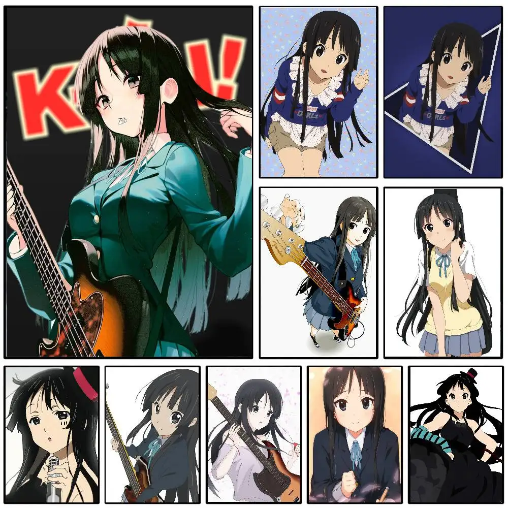 Mio Akiyama Anime K-ON! Pósteres para Sala de Estar, Bar, Cafetería, Lienzo de Calidad, Estilo Vintage, Cómics, Pintura Artística, Decoración de Pared para el Hogar, Cuadro