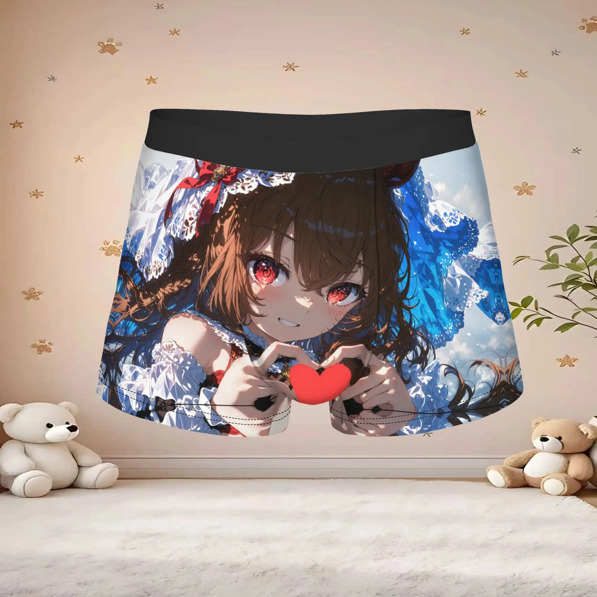 Popular Anime Game Theme Of Romance Girls boxers  adults 18 plus Underpants Breathbale Panties Men's Underwear Ventilate Shorts