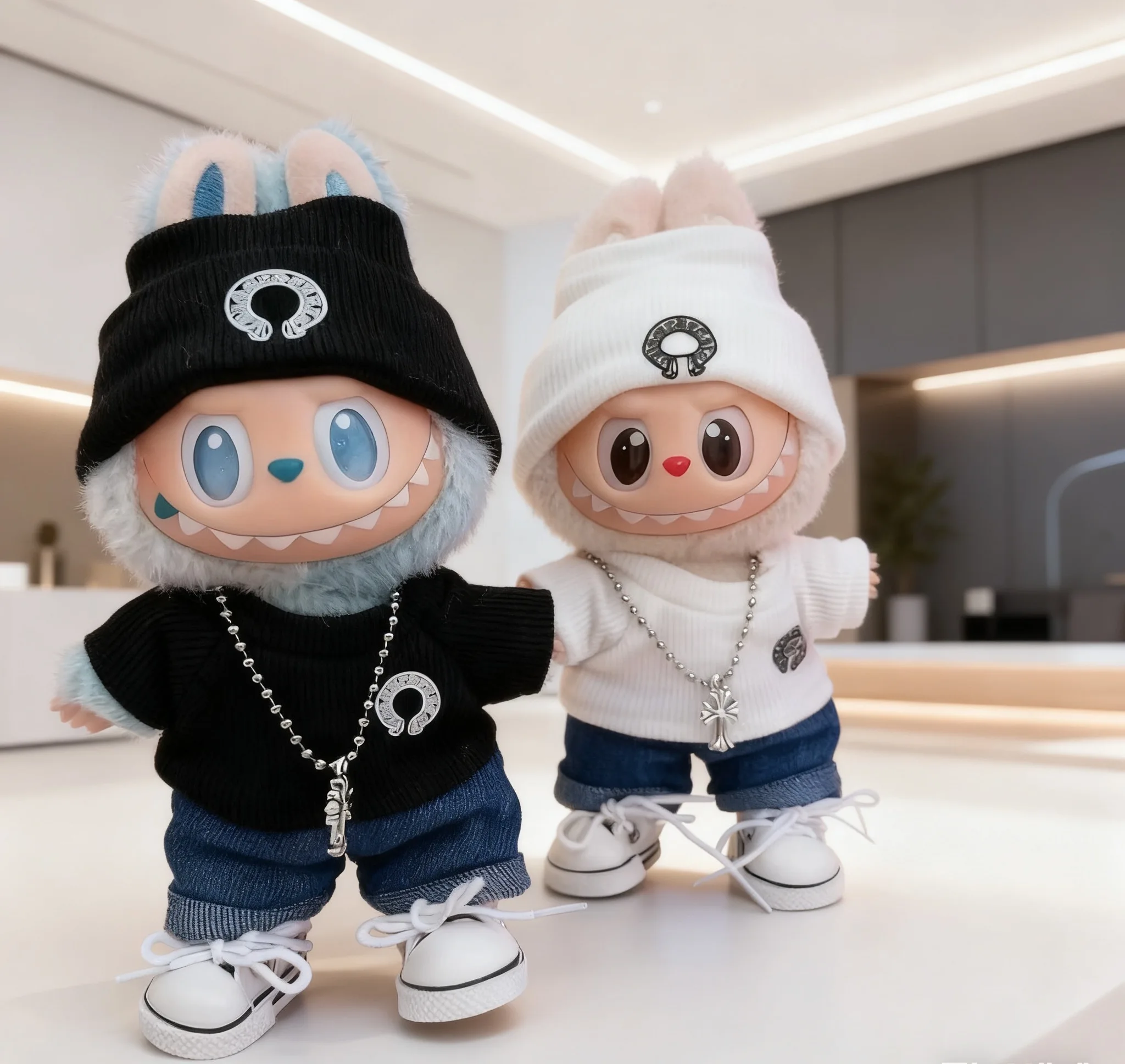 

Одежда для куклы Labubu 17 см, роскошный модный трендовый комплект, ожерелье, обувь, мини-одежда Labubu, наряд, подарок