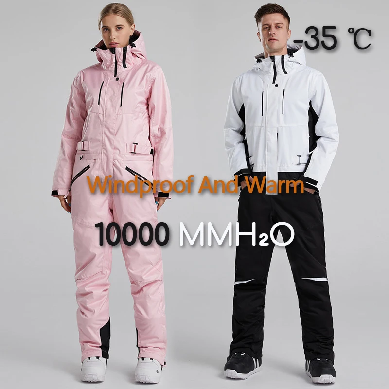 Ski Jumpsuit for Women and Men Winter Snow Ski Suit High Quality Windproof and Waterproof Skiing Snowboarding Jackets and Pants