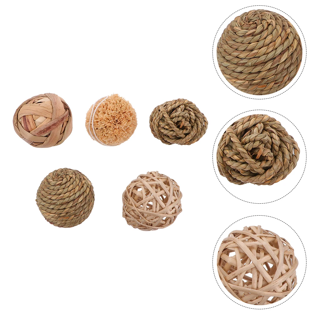 

10 Pcs Home Decor Vase Fillers Vase Fillers Straw nament Pet Toy Straw Ball Decorative Ball Retro Style