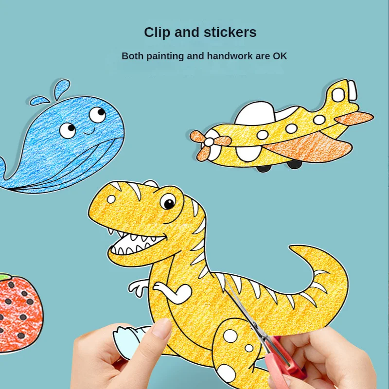 30*90cm Drawing Roll DIY Sticky Color Filling Paper Scroll Coloring Paper Roll Early Educational Drawing Painting Toys for Kids